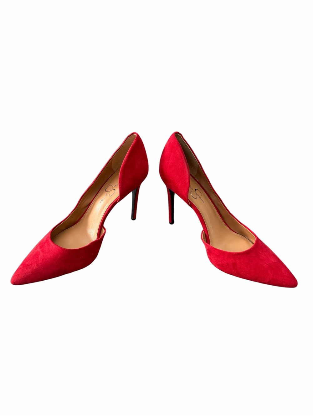 Jessica Simpson Red Suede Pointed-Toe Stiletto Pumps